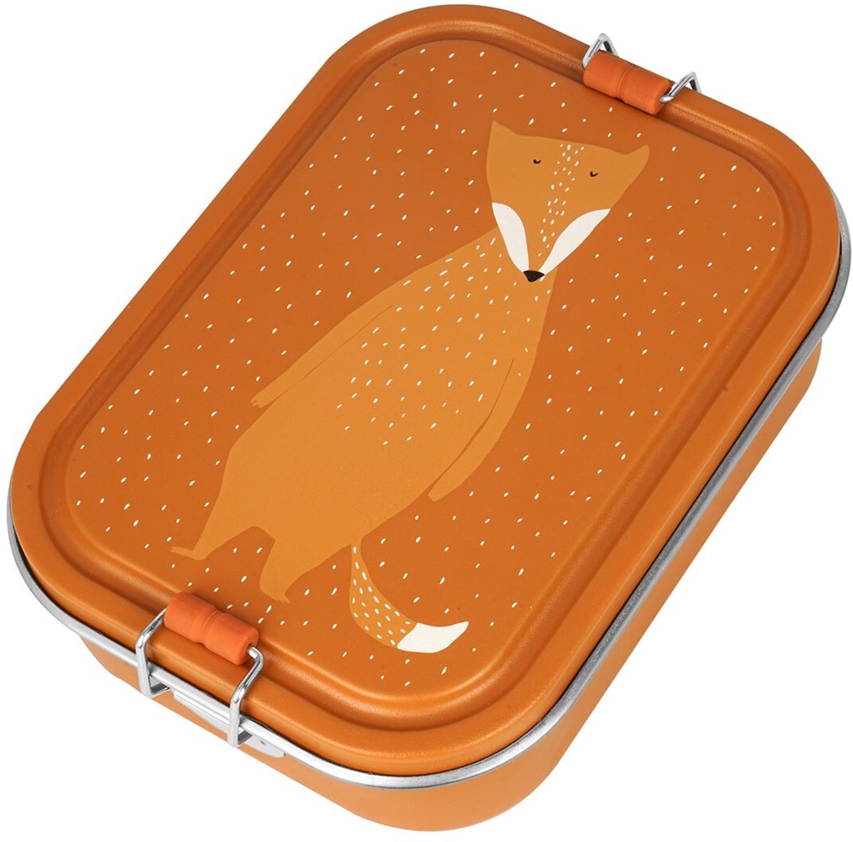 Trixie große Lunchbox - Mr. fox - RSV-Lunchbox für Kinder - leicht zu öffnende Lunchbox - 2 Fächer - Orange