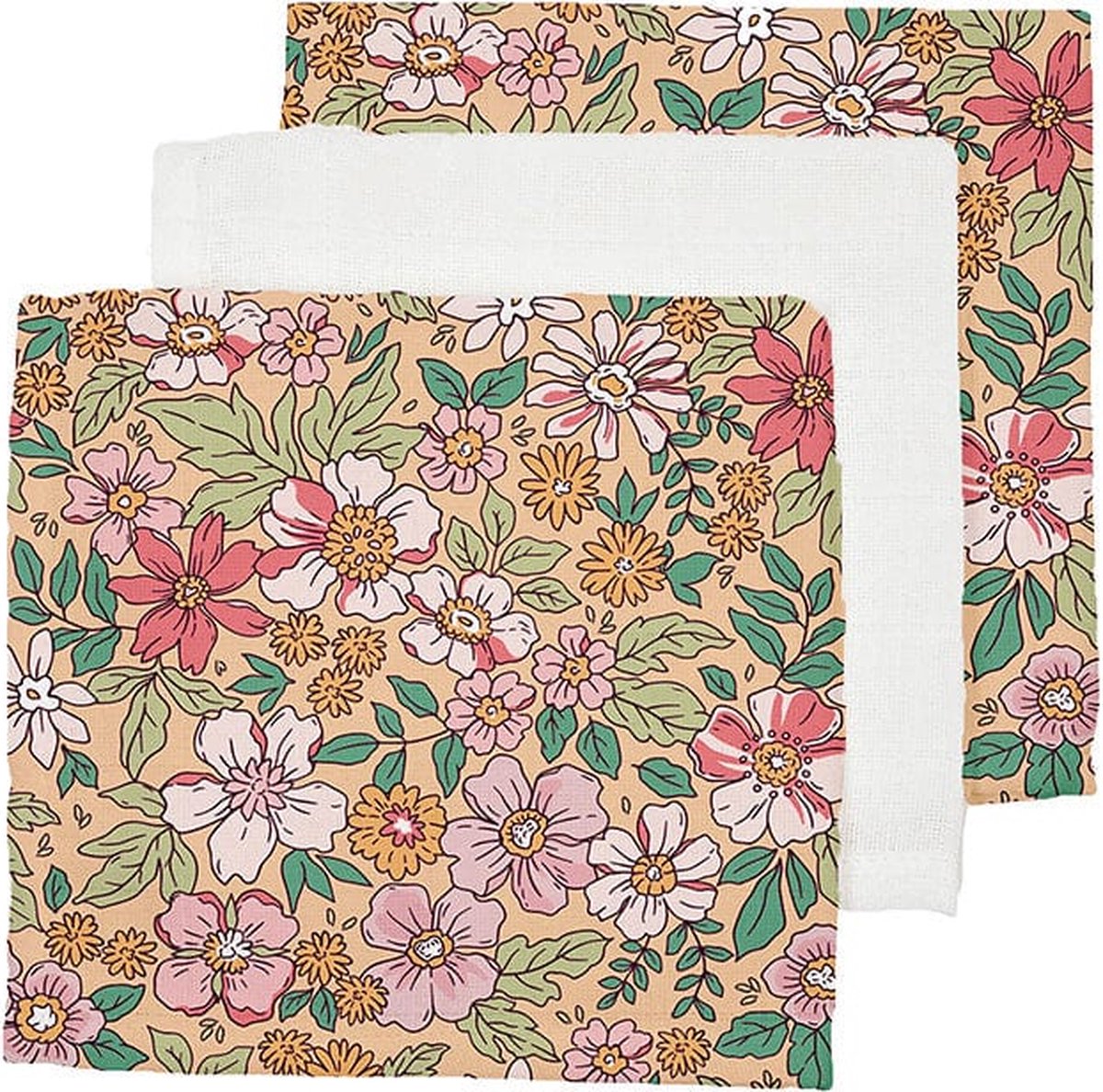 Blüte | mehrfarbige hydrophile Tücher 25 x 25 cm – 3 Stück