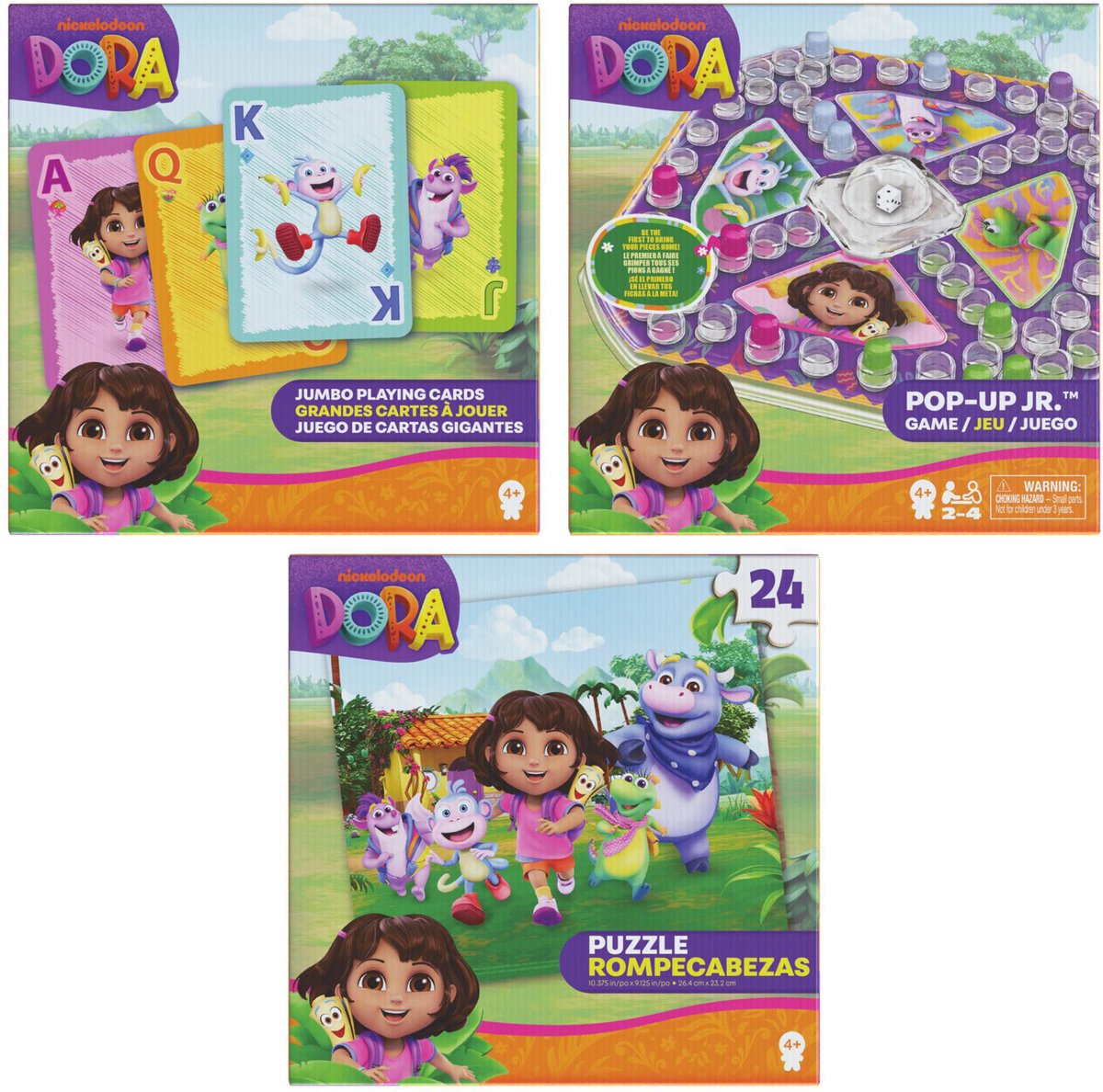 Dora Games Puzzle-Paket Popup-Spiel, Kartenspiel, Puzzle | 2 Stk