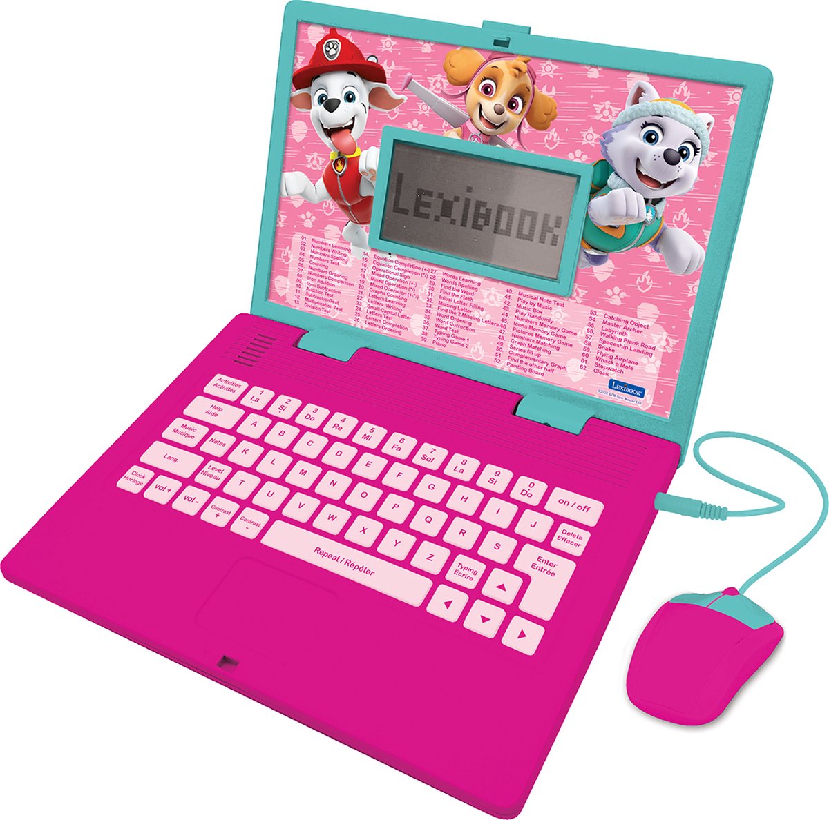 Lexibook ordinateur portable éducatif bilingue la pat patrol girly (fr en)