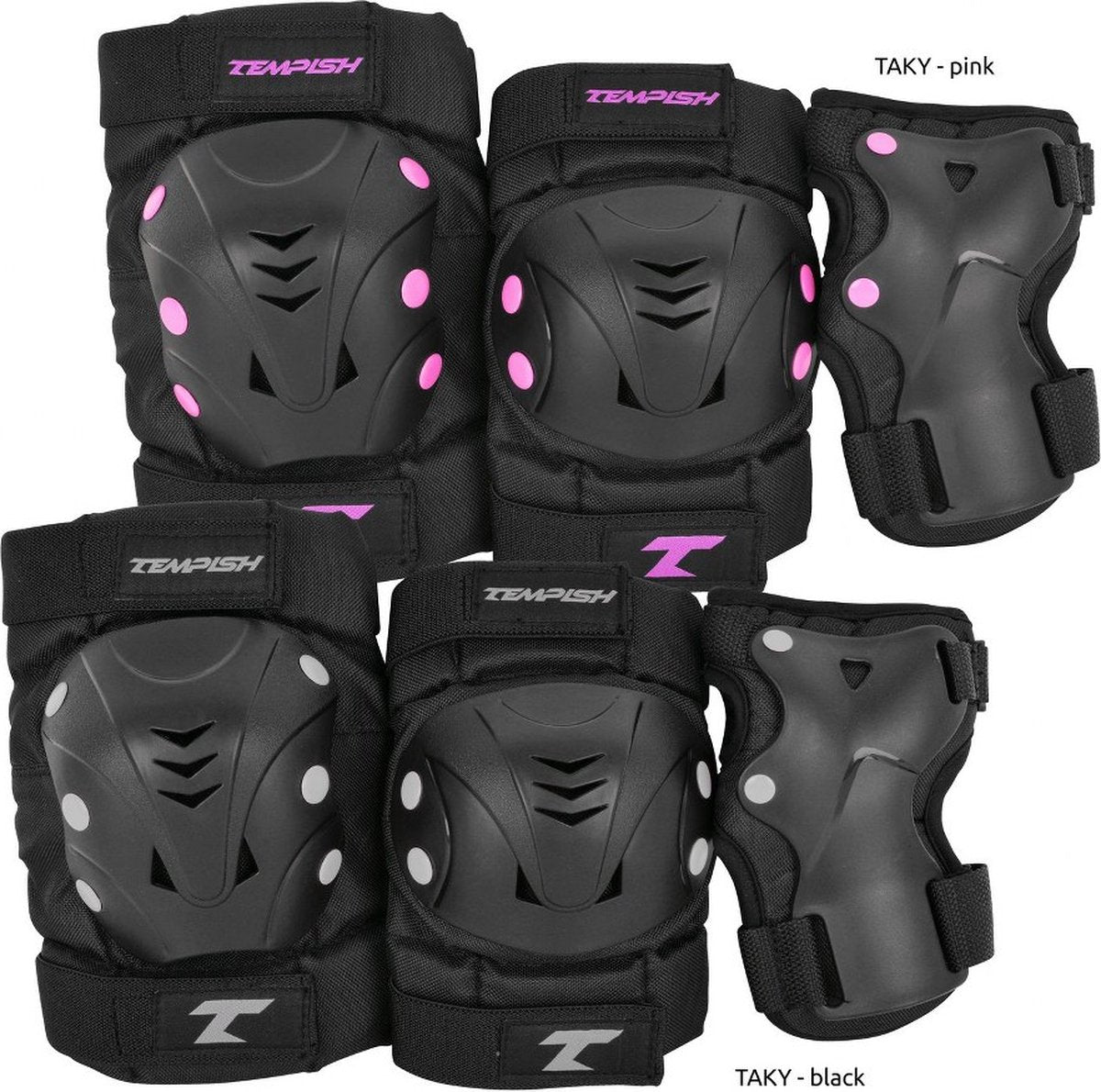 Tempish – Taky – Skate-Schutz – 3er-Pack – Erwachsene – Schwarz – Komplettset zum Skaten – Größe M