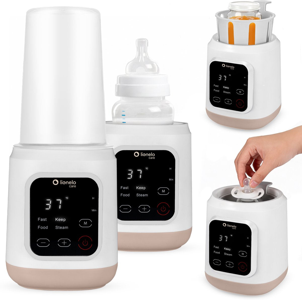 Lionelo thermup 3.0 – Babyflaschenwärmer 6in1: Sterilisator, Flaschenwärmer, schnelles Aufheizen, Auftauen, Warmhalten 24 Stunden, Flüssigkeiten und Lebensmittel – Flaschen – 35–100 °C – 400 W – BPA-frei