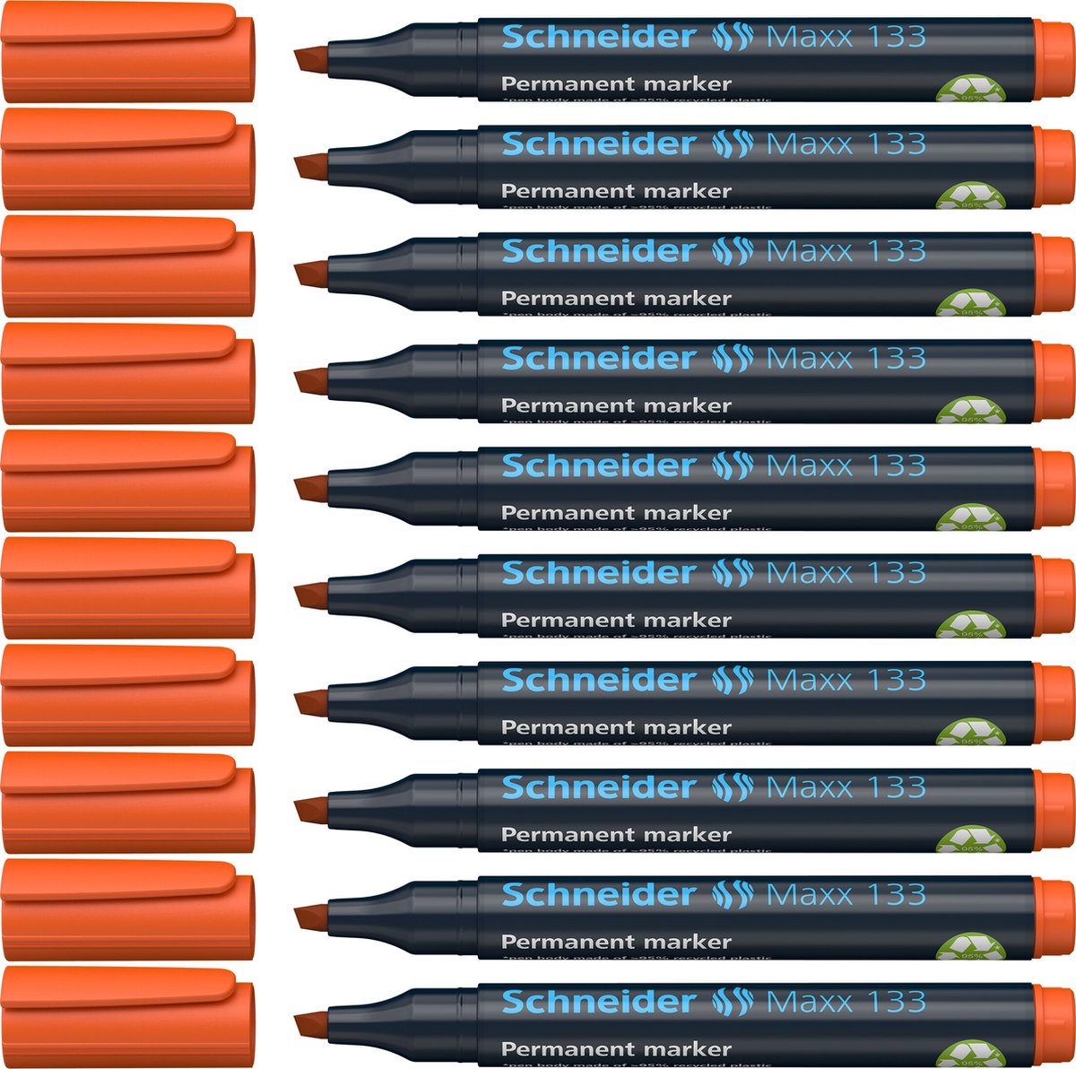 Schneider Schreibgeräte Schneider Permanent Marker - Maxx 133 - Keilspitze - Orange - 10 Stück - S-113306-10