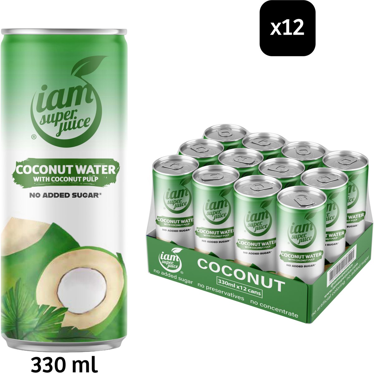 I am superjuice coconut - 12 x 330 ml - voordeelverpakking