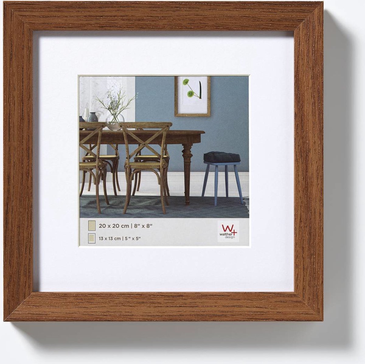 Walther Fiorito – MDF-Holzrahmen – Fotogröße 20 x 20 cm – dunkle Eiche