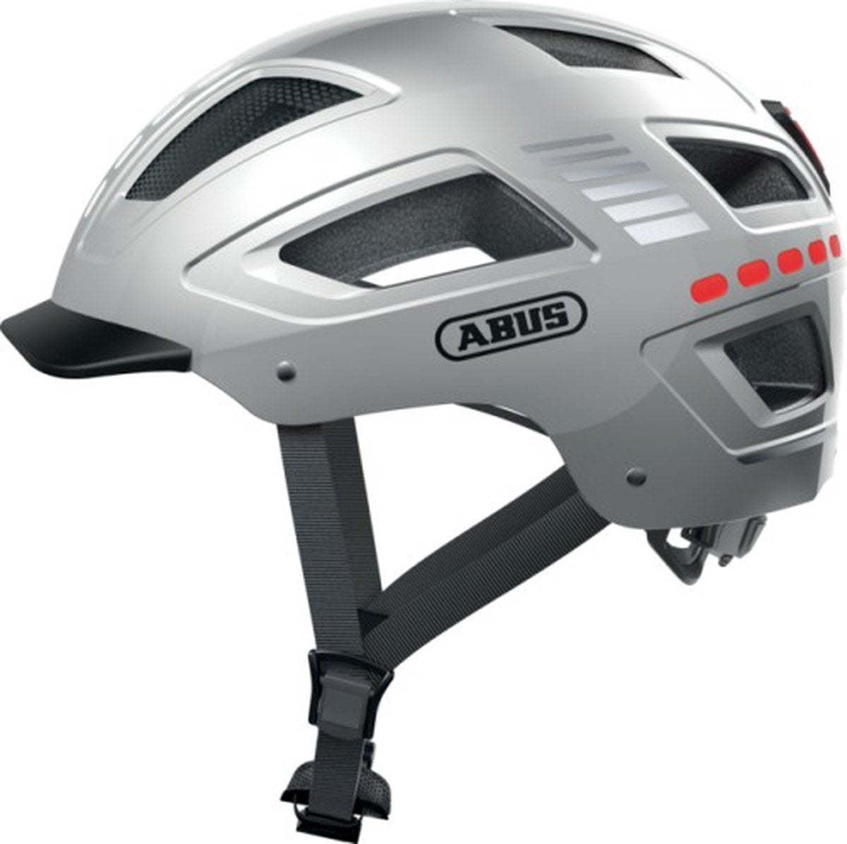 ABUS HELM HYBAN 2.0 LED-Signal Silber M 52-58 cm