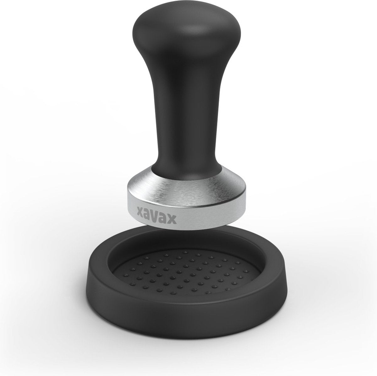 Xavax Tamper-Set, Tamper 51 mm, Edelstahl, mit Tampermatte, rutschfest, schwarz