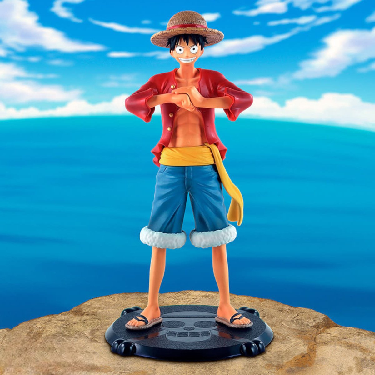 Einteiliger Affe d. Ruffy – PVC-Actionfigur mit Sockel – 17 cm