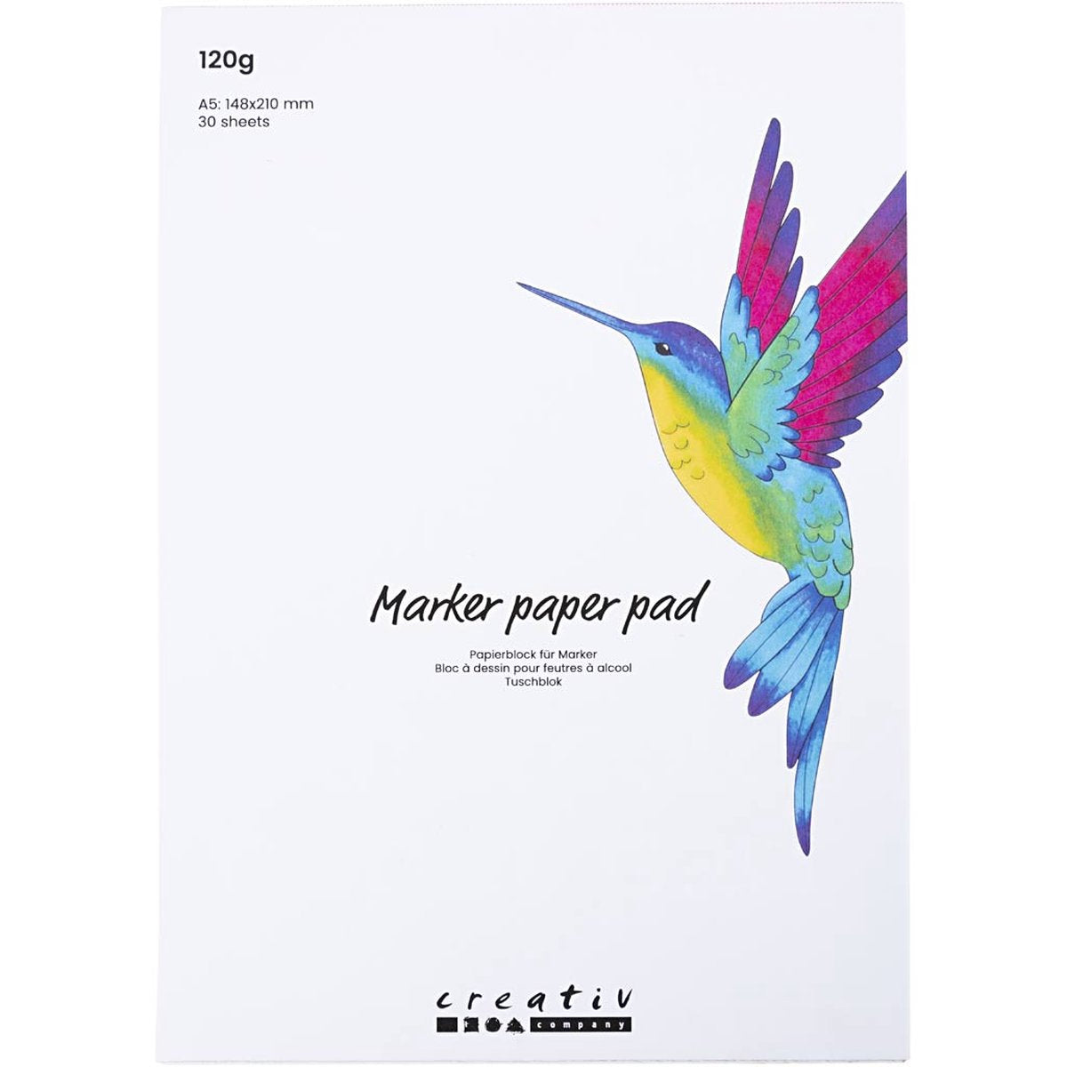 Kreativunternehmen https: www.cchobby.nl Papierblock-für-Stifte-A5-Blatt-148x210-mm-120-gr-weiß-30-Blatt-1-Box
