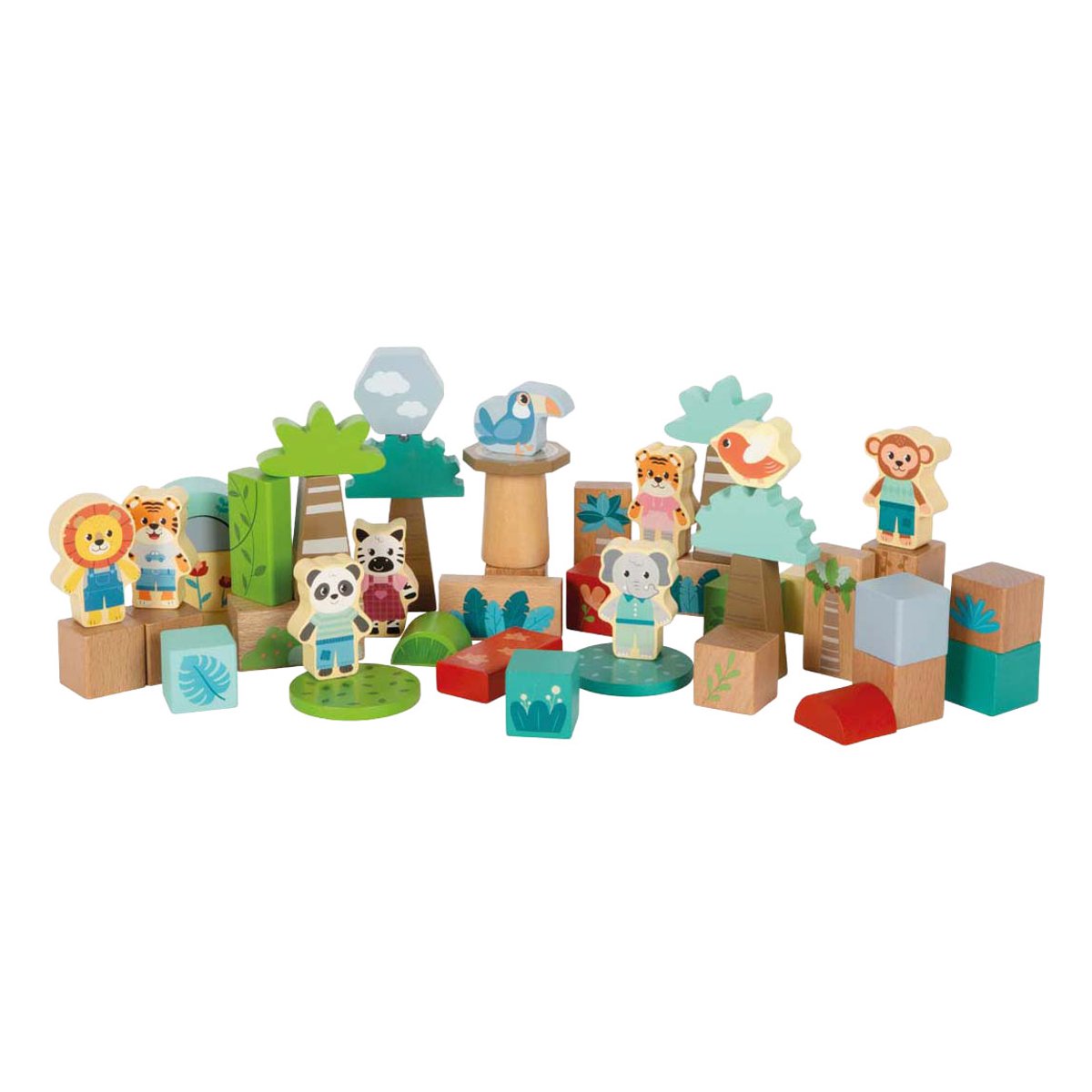 Small Foot - Holzbausteine Jungle Friends FSC - 50 Stk.