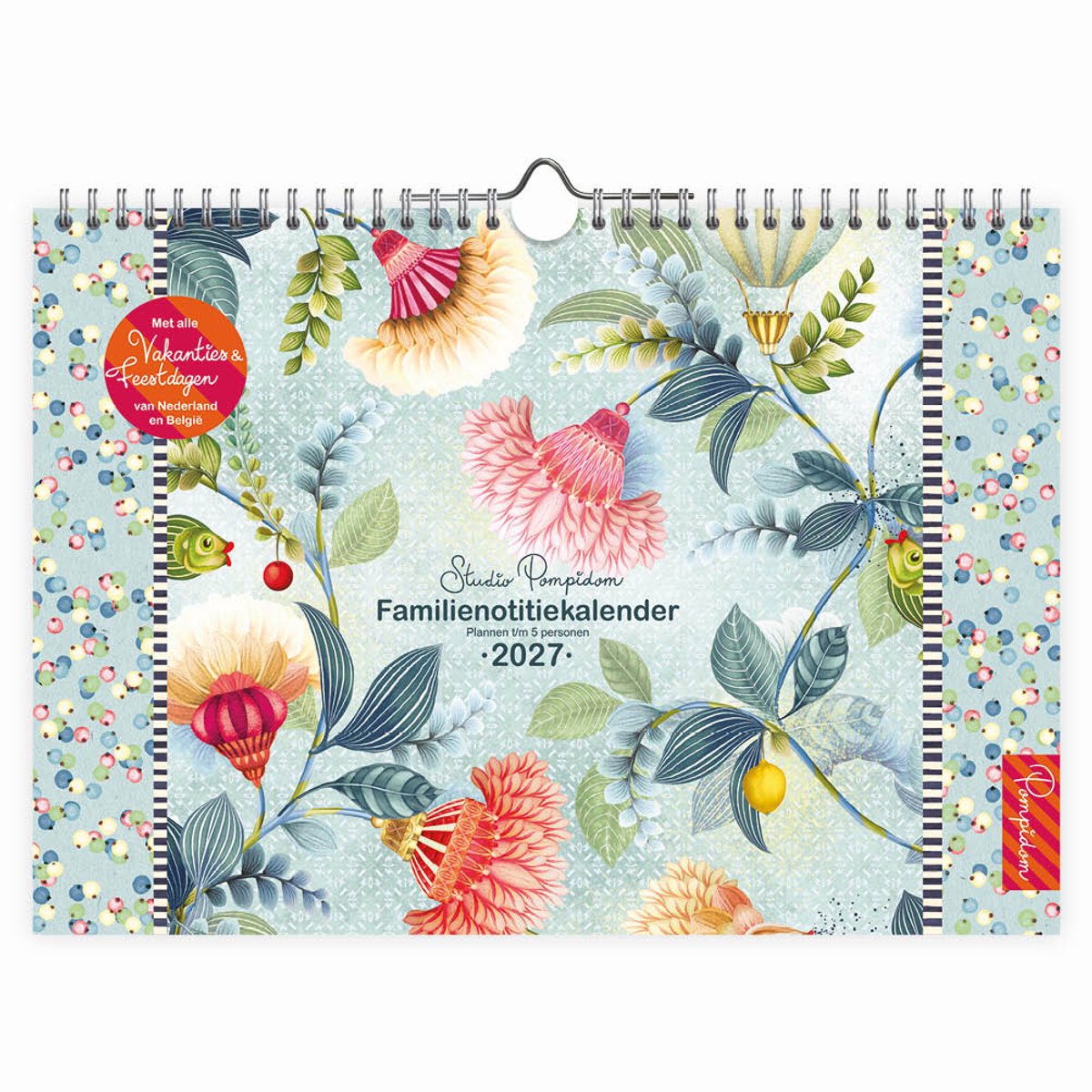 Comello studio pompidom familie weeknotitiekalender 2027 floral balloon