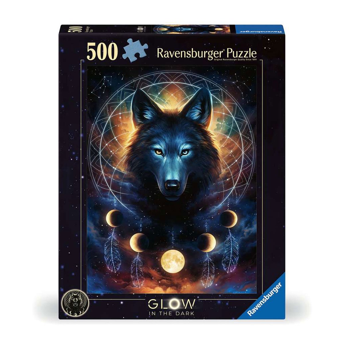 Ravensburger Puzzle Wolf leuchtet im Dunkeln – 500 Teile – Tiere.