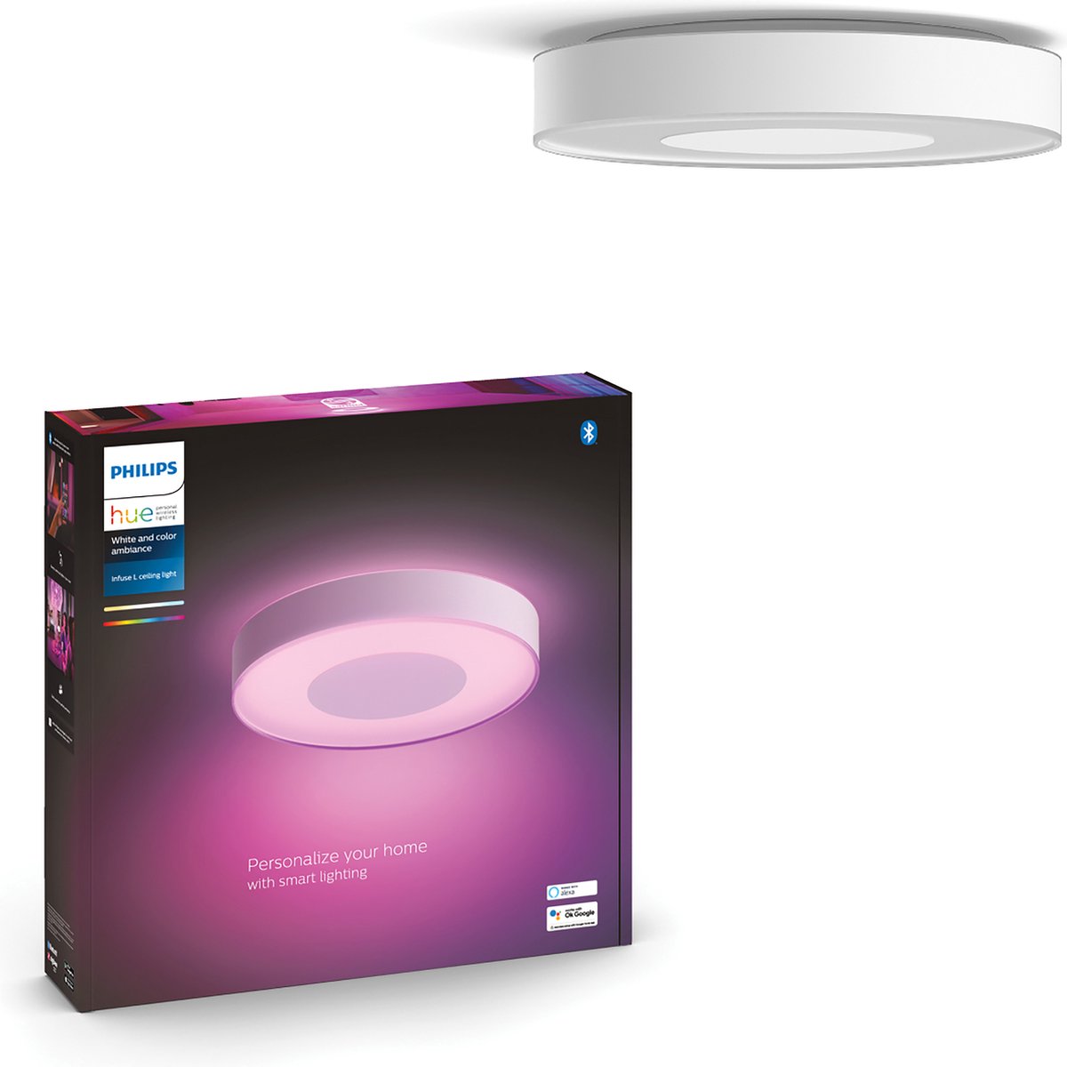 Philips hue infuse plafondlamp - wit en gekleurd licht - wit - 42cm