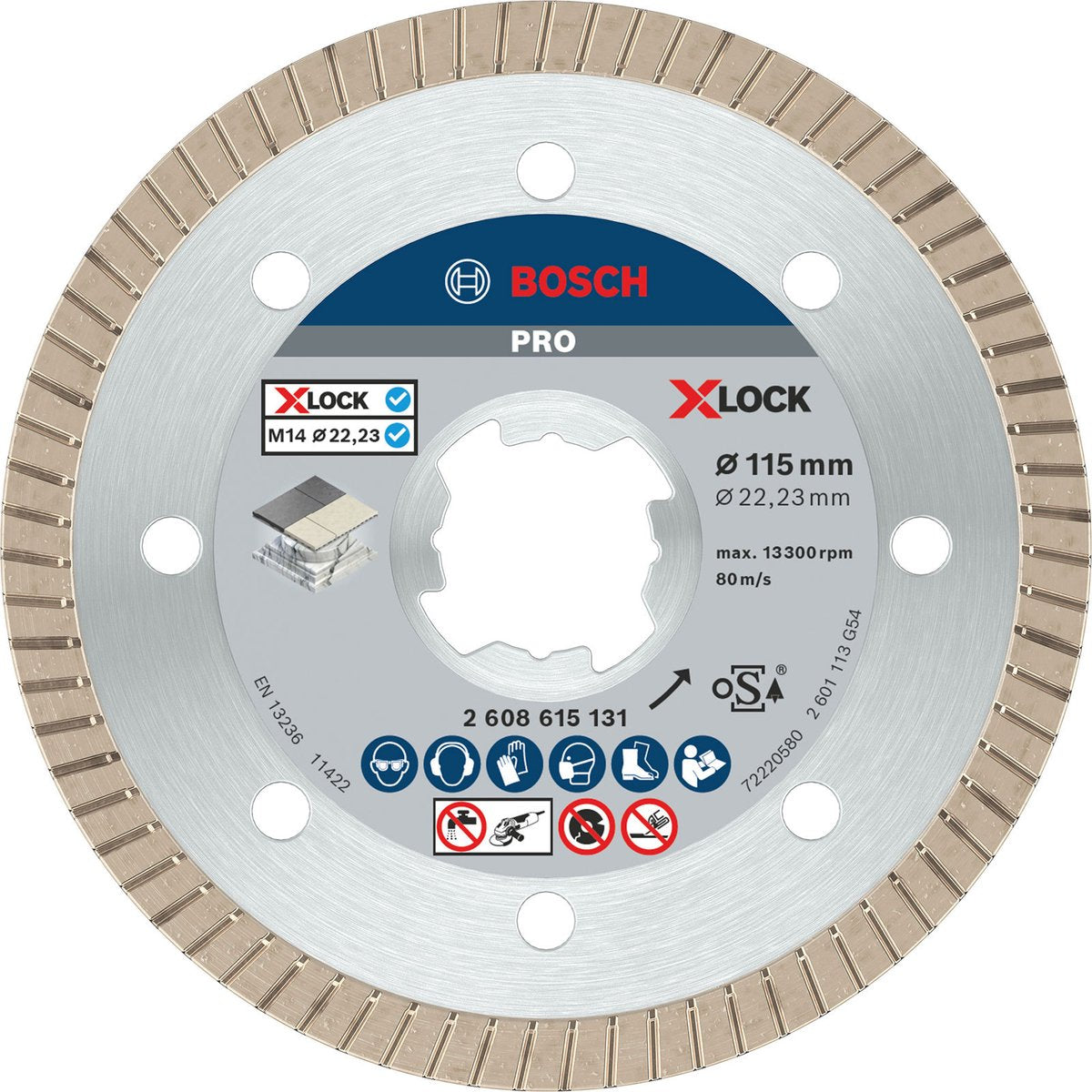 Bosch Zubehör 2608615131 x-lock Diamanttrennscheibe 115 mm Durchmesser 115 mm 1 Stück(e)