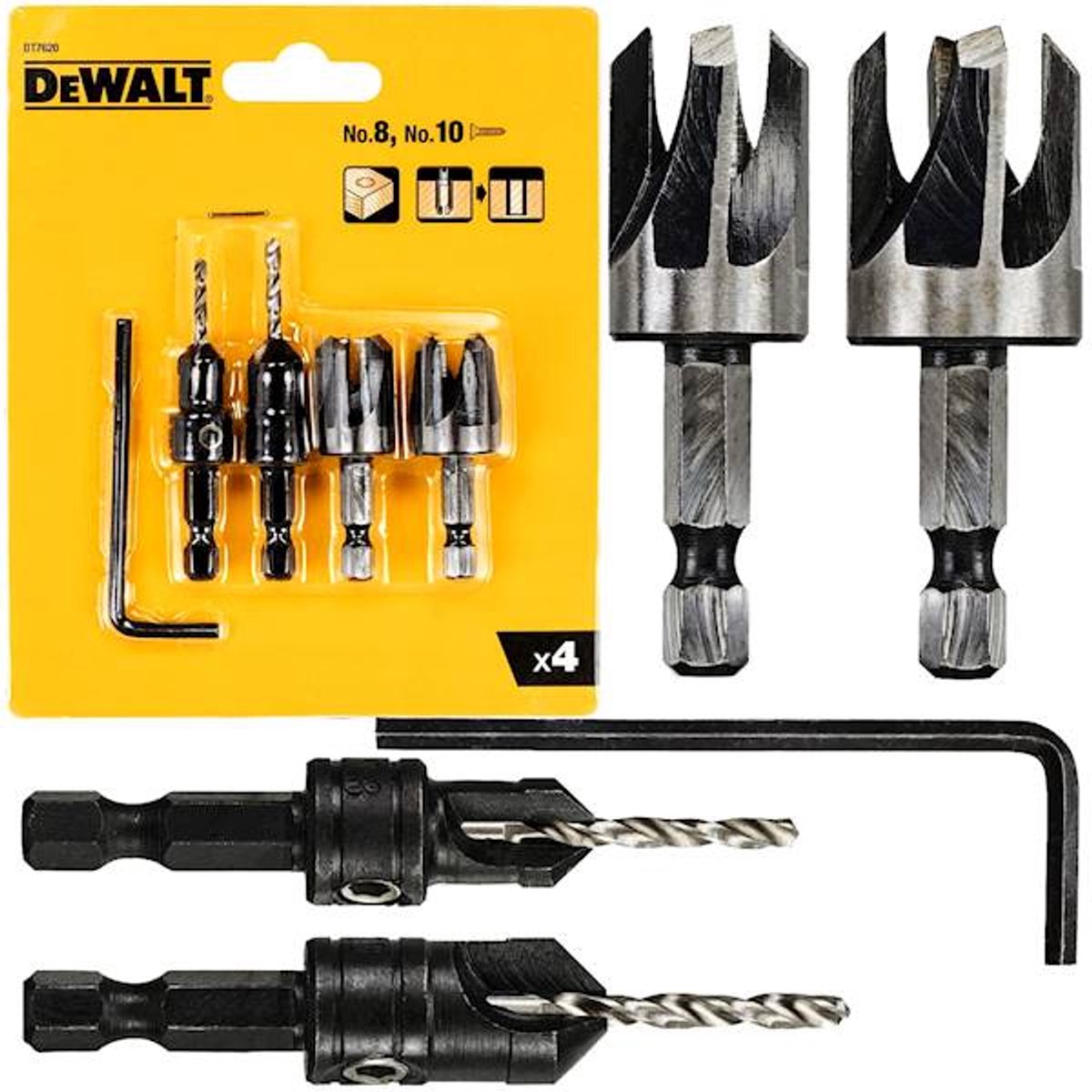 Dewalt dt7620-qz – Werkzeugkombinationsset – 4-teilig – Holzbearbeitung – Sechskantschaft