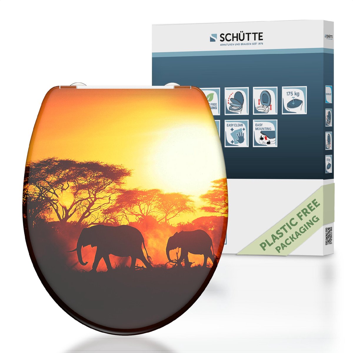 Schütte Toilettensitz mit weicher Kurzabnahme-Afrika