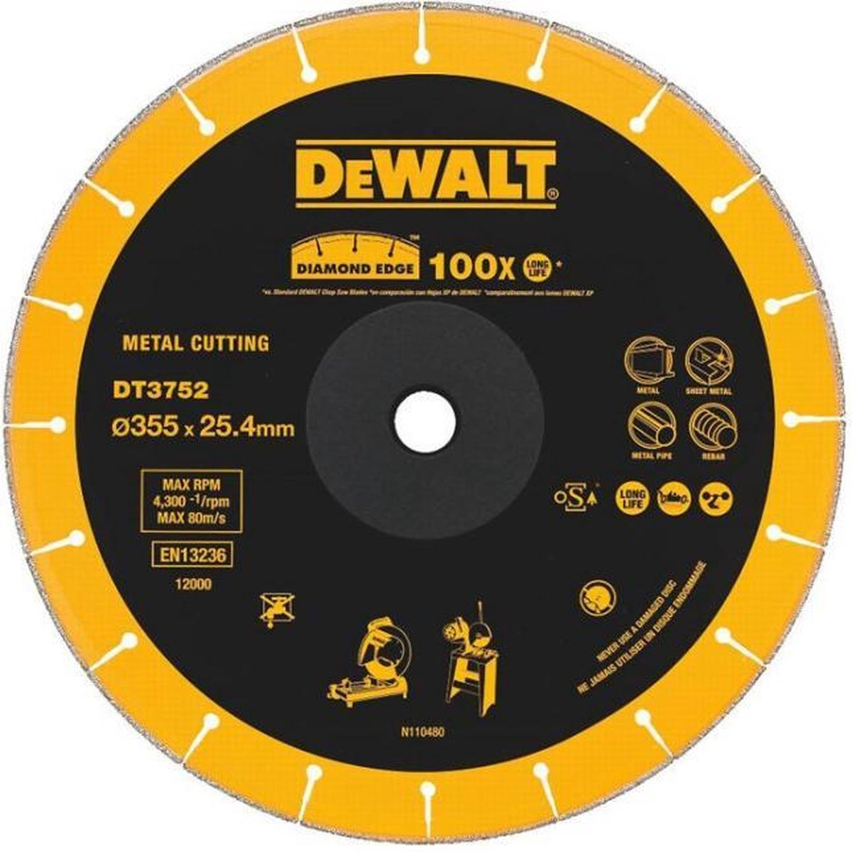 Dewalt-Zubehör – Diamantscheibe 355 x 25,4 mm dt3752
