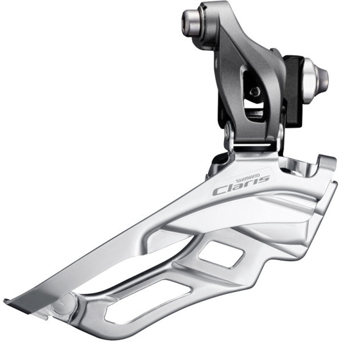 Shimano Voorkarbeilleur 3 x 8-Gang Claris FD-R2030 Ø34,9 mm Klemme mit Adapter Ø31,8 28,6 mm Down-Pull 63-66 ° Ecke 46-52t Grau