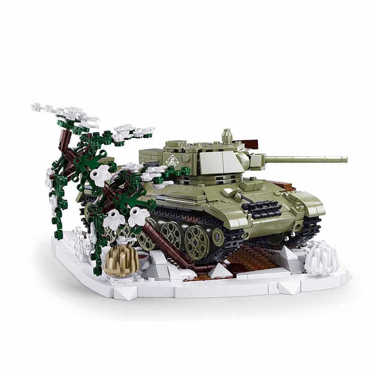 Sluban M38-B7072 – T34S RC mittlerer Panzer Bausatz | WW2 Armeeautobau Modellbau | pädagogische Militärarmee-Spielzeugbausätze für Kinder und Erwachsene | inkl. funkgesteuerte ferngesteuerte Minifigur | Bausatz mit 873 Bausteinen