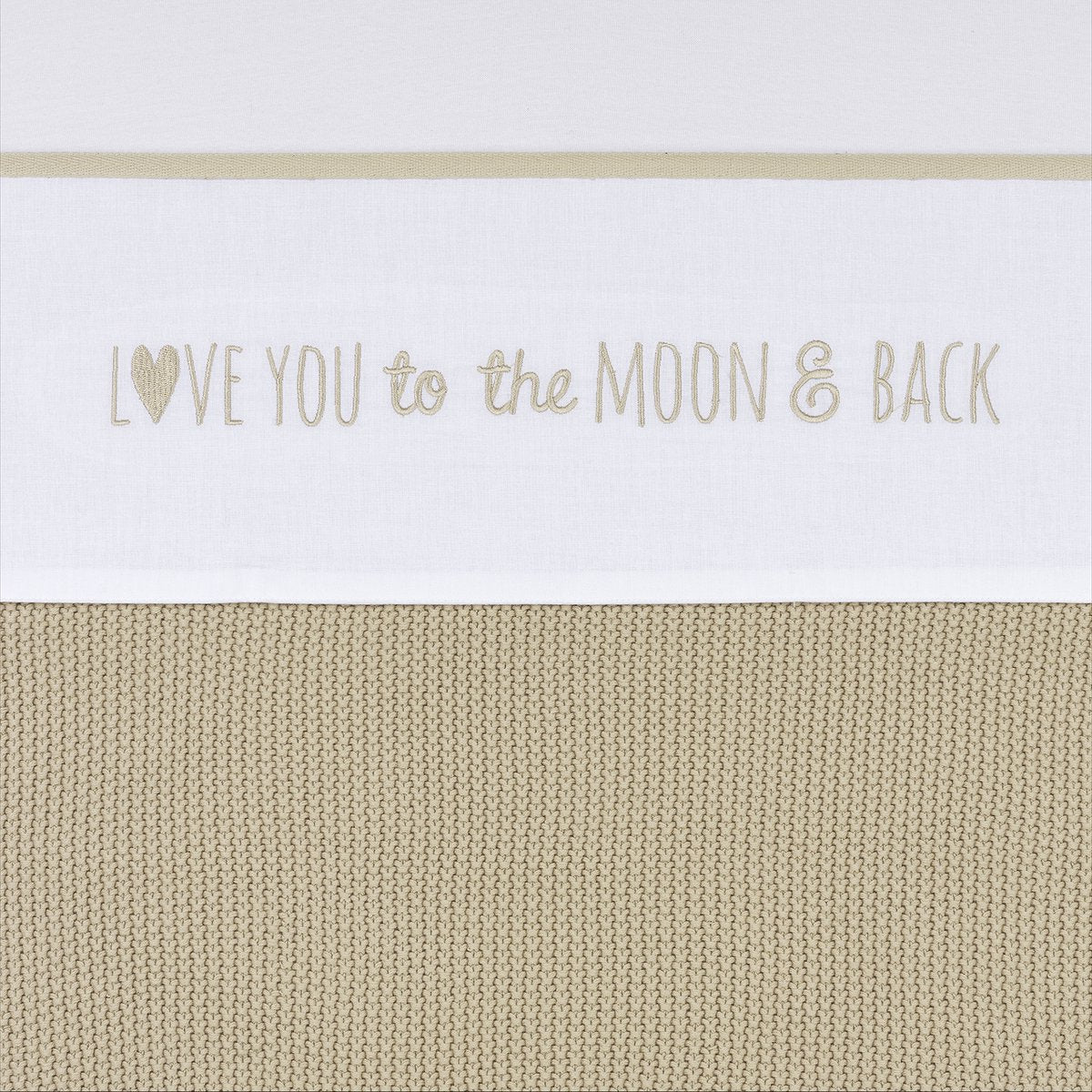 Meyco Baby „Love You to the Moon“-Rückenbettlaken – Sand – 100 x 150 cm – 0,3 Tog