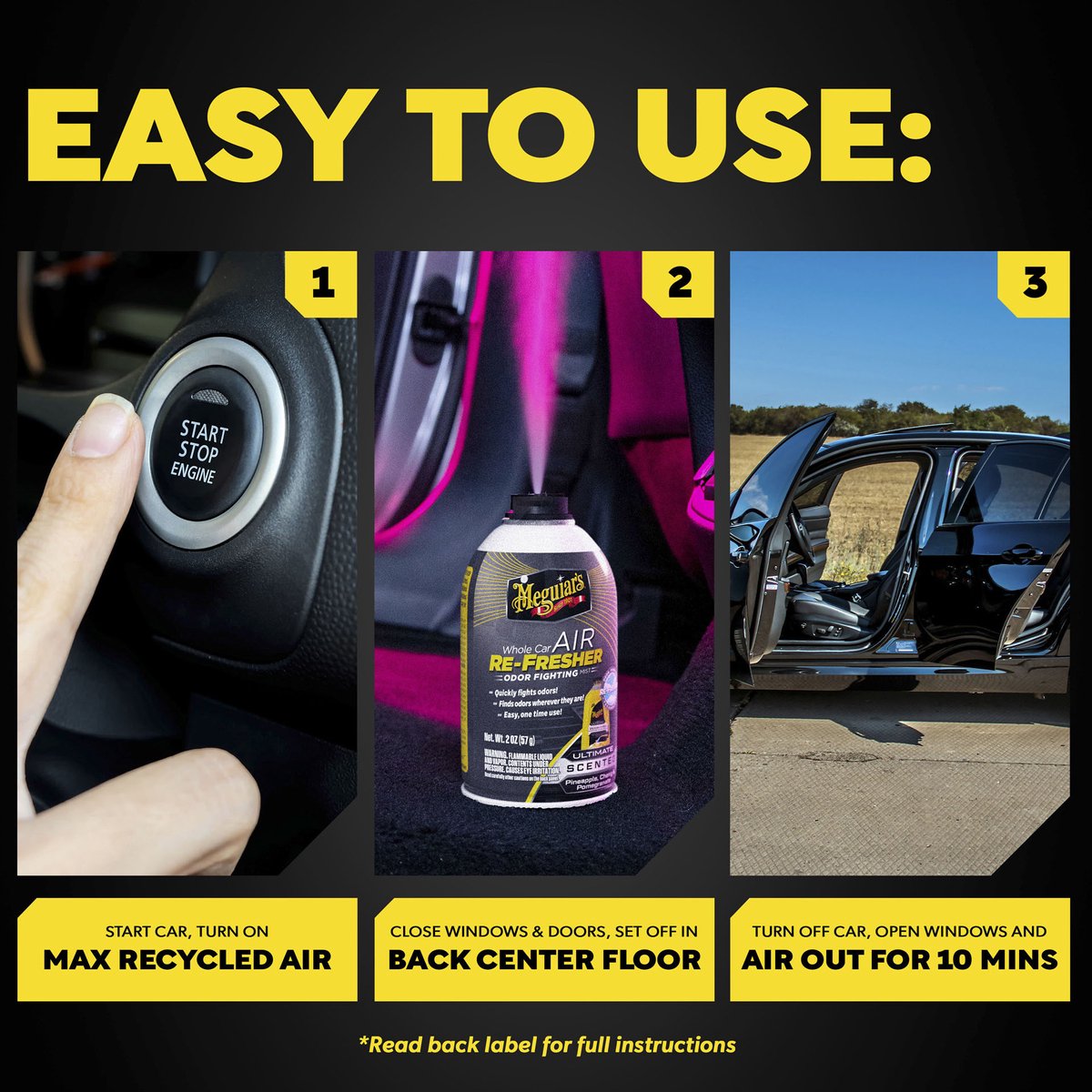 Meguiar's Meguiar's ultimativer Lufterfrischer für das ganze Auto – Auto-Lufterfrischer – entfernt unerwünschte Gerüche – für den Fahrzeuginnenraum