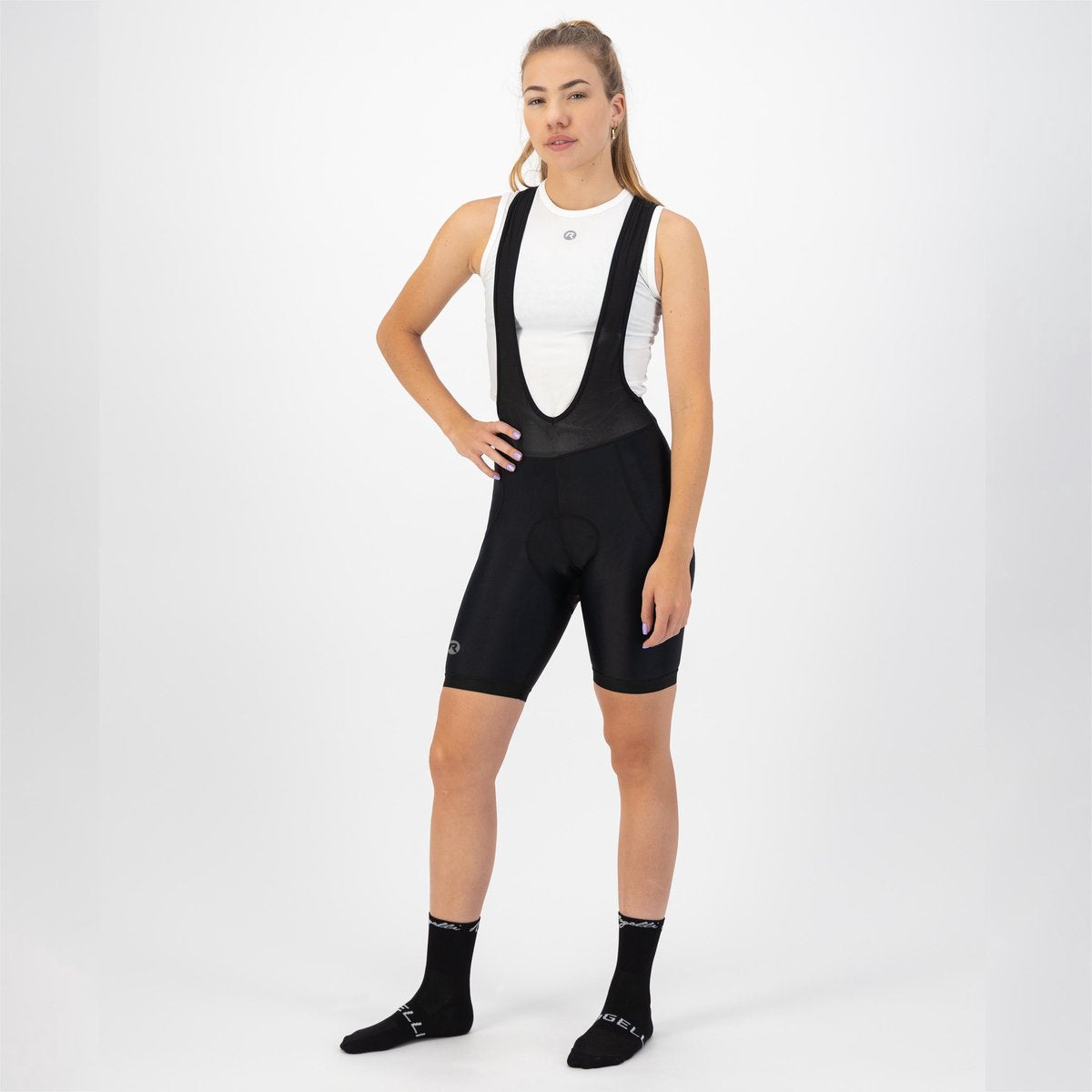 Rogelli core korte fietsbroek dames - bretels - zwart - m