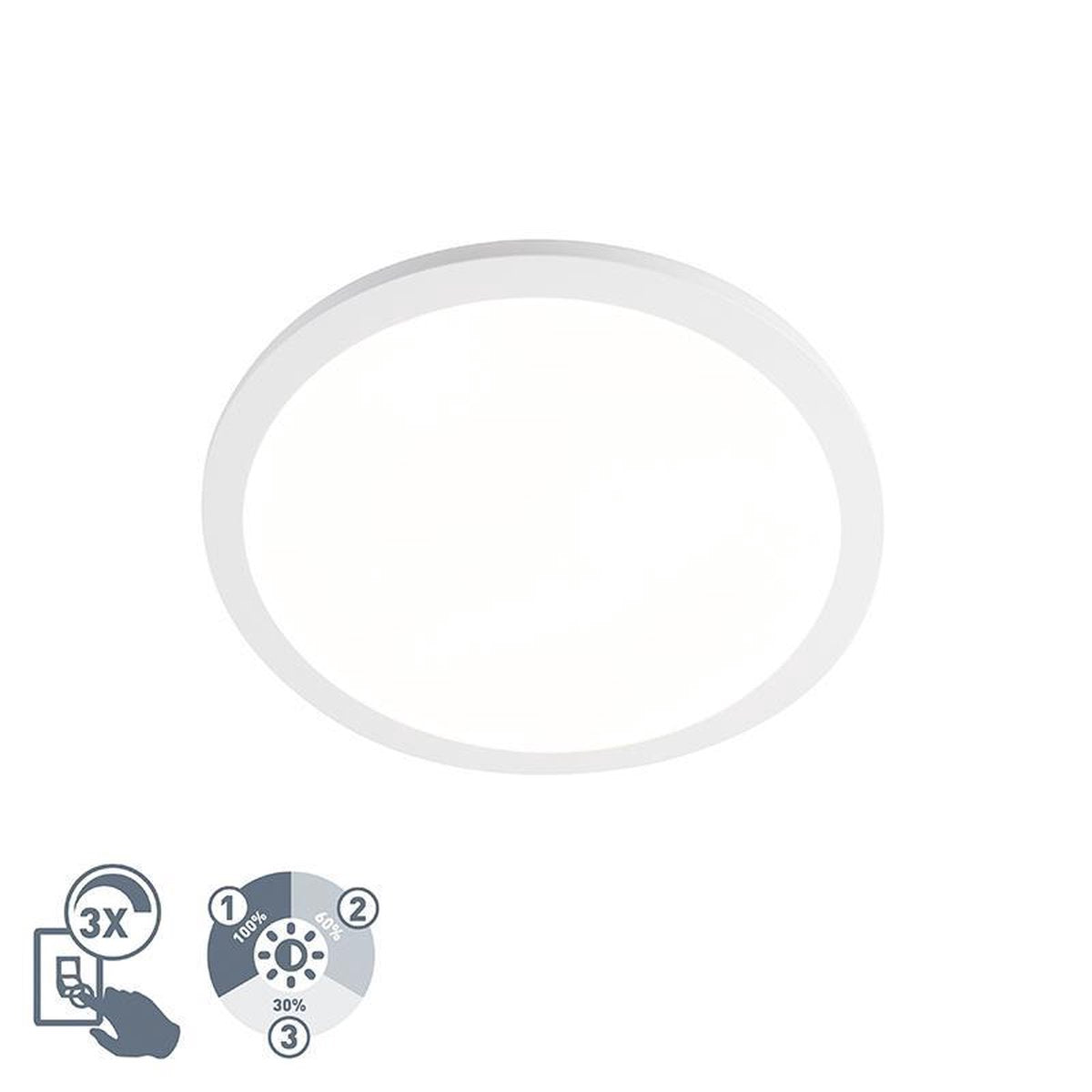 Rl live your light reality camillus - plafondlamp - wit - incl. 1x smd 22w - badkamerverlichting