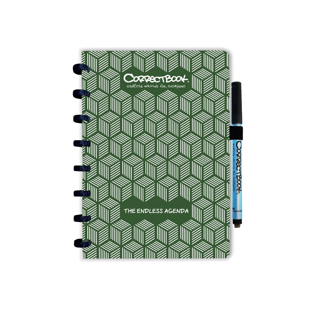 Correctbook endless agenda a5, uitwisbaar herbruikbaar, forest green (donkergroen)