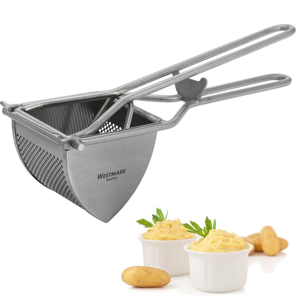 Westmark Püreepresse, mit runden Löchern, Edelstahl, Länge: 30 cm, Dreieck, Silber, 61262260