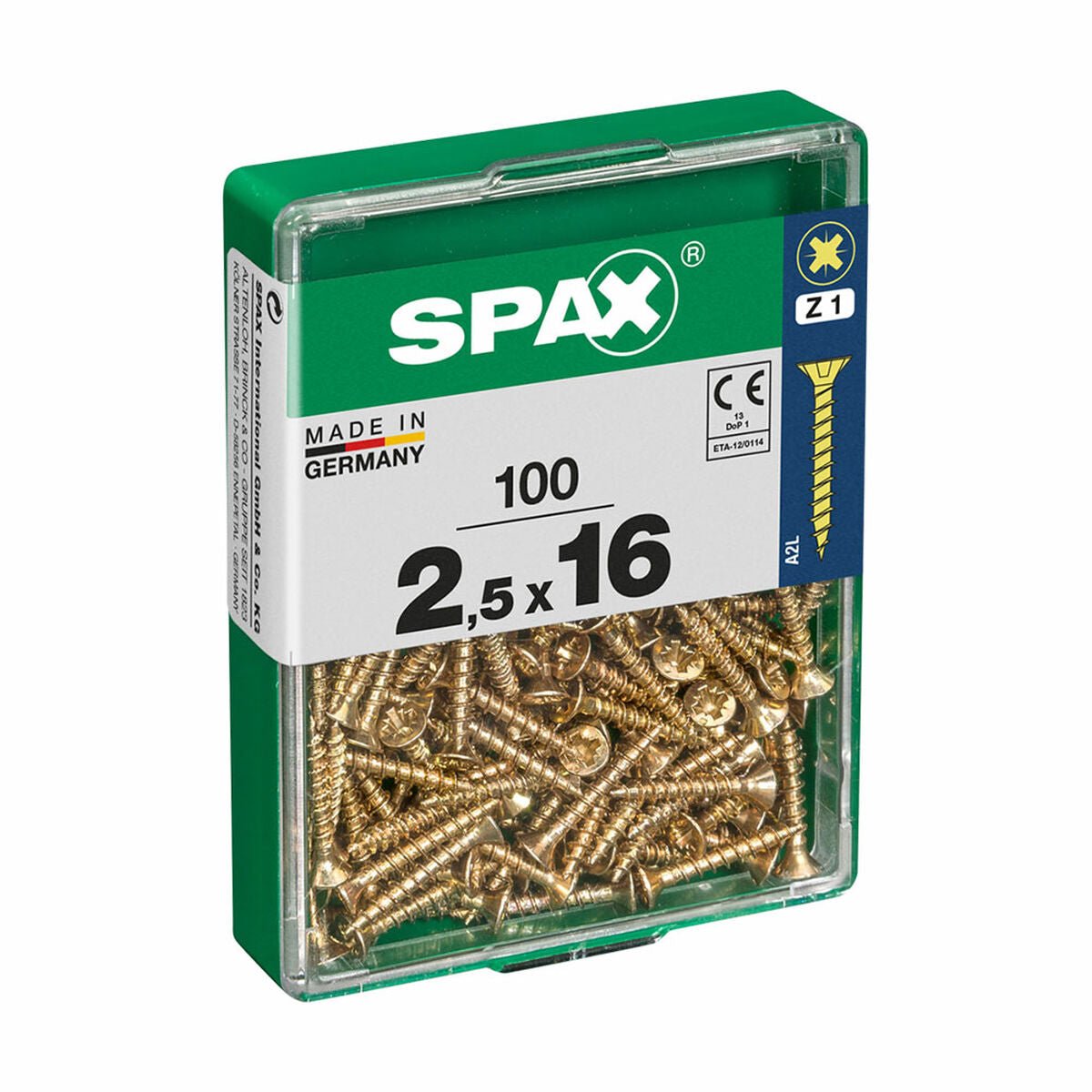 Spax Schraubendose Holzschraube Flachkopf (2,5 x 16 mm)