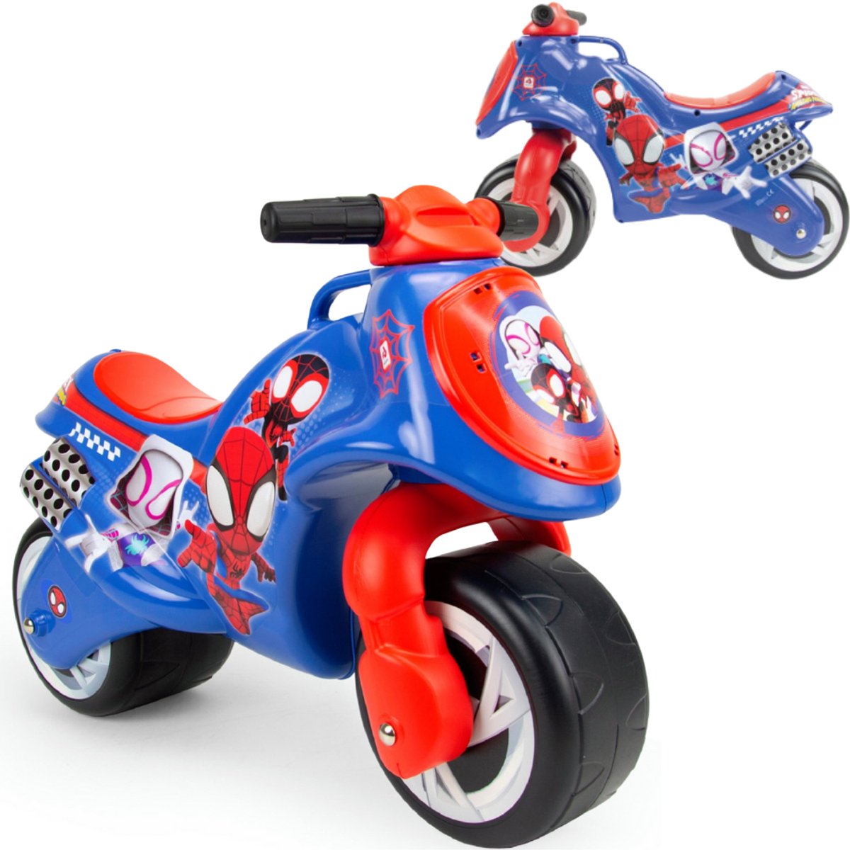 Injusa Neox Spiderman Laufmotor ab 2 Jahren - max. Belastbarkeit 30 kg – 69 x 27,5 x 49 cm – blau rot