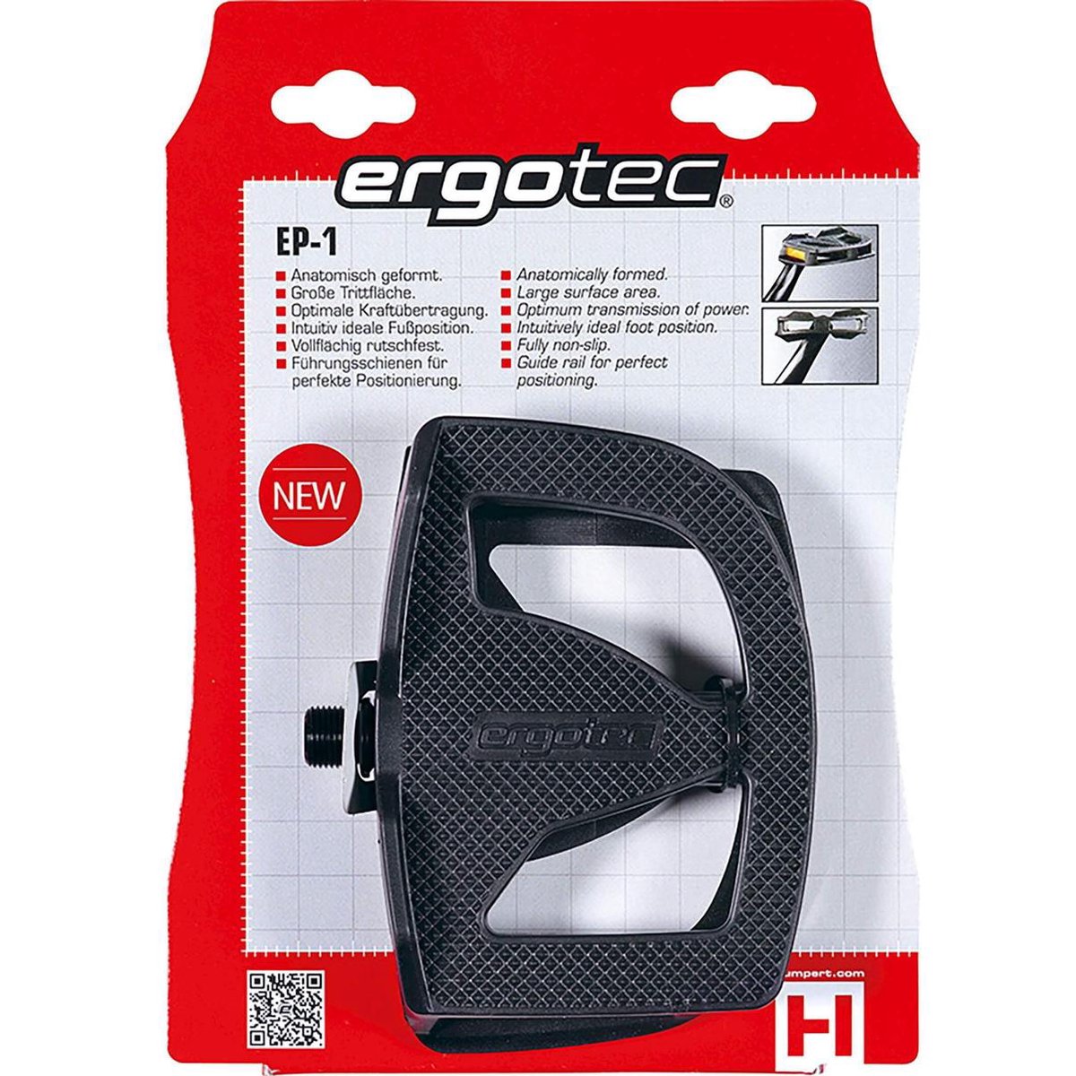 Pedal-Set Ergotec EP-1 Anti-Schlupf-Schwarz