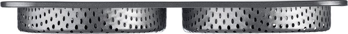 Westmark Burgerbrötchen-Backform, für 4 Burgerbrötchen, je ø 12 cm, Stahl, antihaftbeschichtet, groß, anthrazit, 32702260