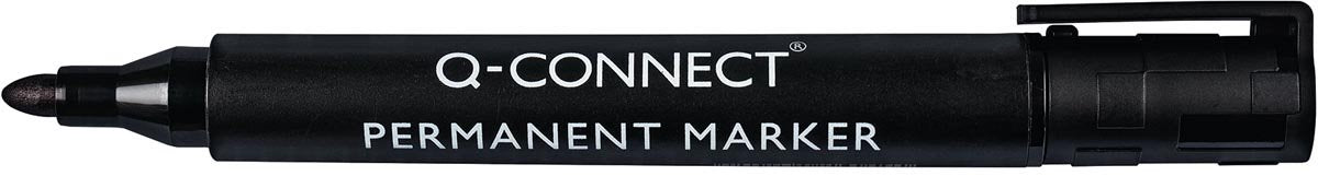 Q-Connect Permanentmarker, 2-3 mm, runde Spitze, schwarz, Packung mit 10 Stück