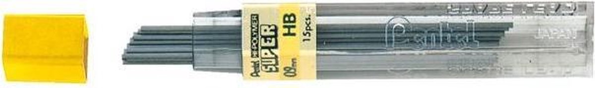 Quantore Pentel Druckbleistiftmine – Bleistiftmine 0,9 mm – Schwarz HB – Tube mit 12 Minen
