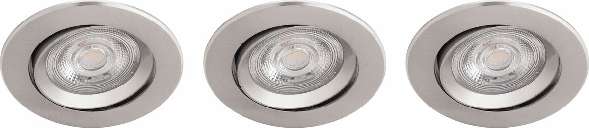 Philips led philips sparkle inbouwspot - 3-lichts - nikkel