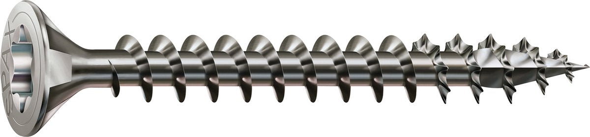 Spax Edelstahlschraube, 3,5 x 20 mm, 180 Stück, Vollgewinde, Senkkopf, T-Star Plus T15, 4Cut, Edelstahl A2 - 8000000287176