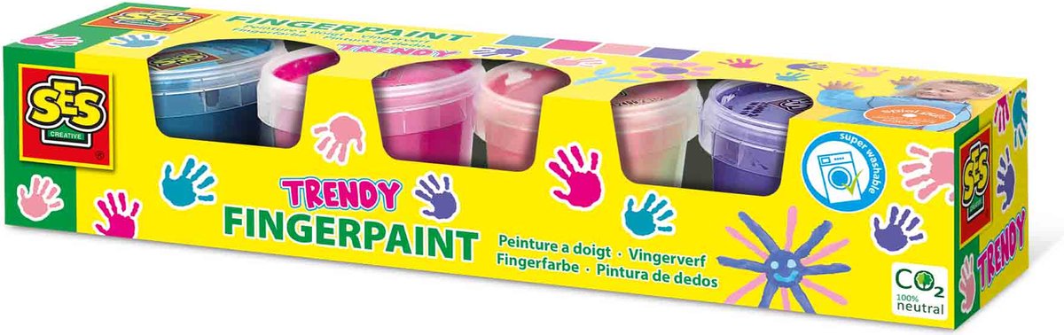 Ses Creative Ses Fingerfarbe Trendfarben, 4x110ml