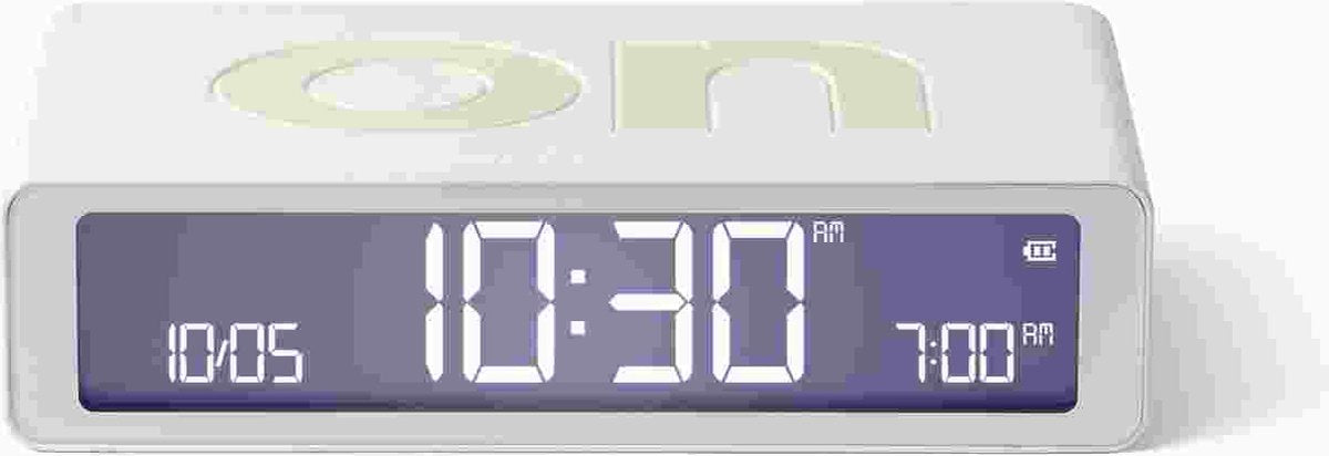 Lexon Flip Classic Ein-Aus-Wendewecker, wiederaufladbar, weiß
