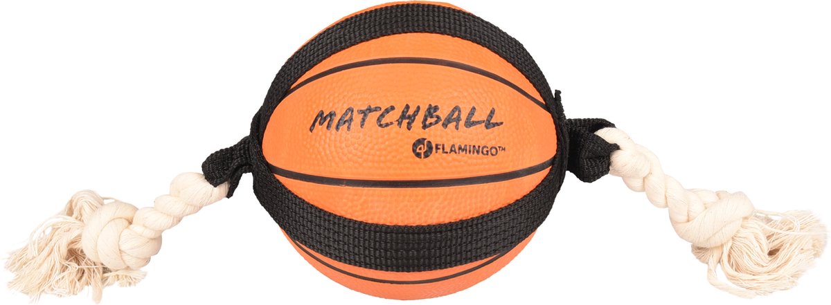 Hundespielzeug Flamingo – Matchball-Basketball mit Seil – Hundespielzeug – Hundeseil – Hundeball – Hundeball – 40 cm – Orange
