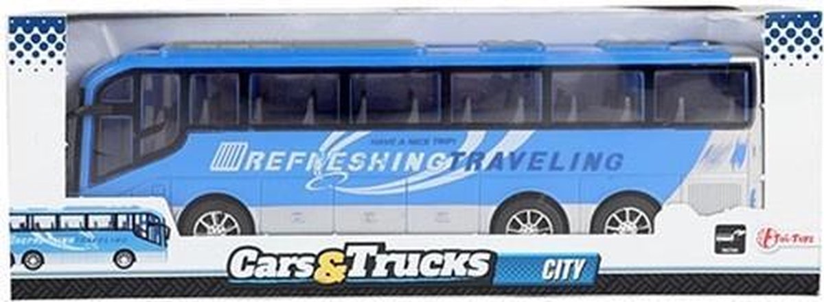 Vehicool Autos LKW Reisebus blaue Reibung – 32 cm