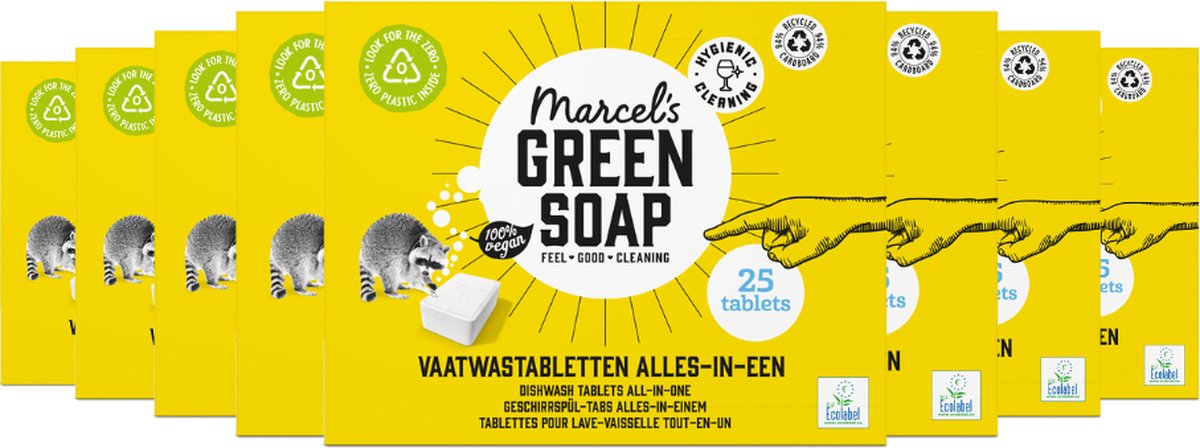 Marcel's green soap vaatwastabletten - 8 x 25 stuks - 200 wasbeurten
