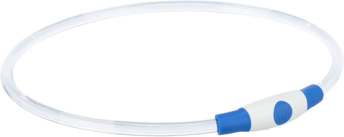 Markenloses Sans-Marque-Trixie-Leuchthalsband, USB-Blitzlicht, wiederaufladbar, TPU, Blau