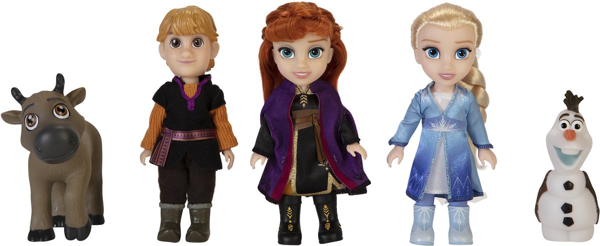 Jakks Disney Frozen 2 kleine Puppen 5-teiliges Geschenkset 15 cm (Kristoff, Anna, Sven, Elsa, Olaf)