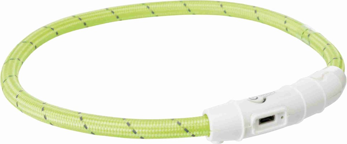 Trixie leuchtendes Hundehalsband Flash USB TPU Nylon grün
