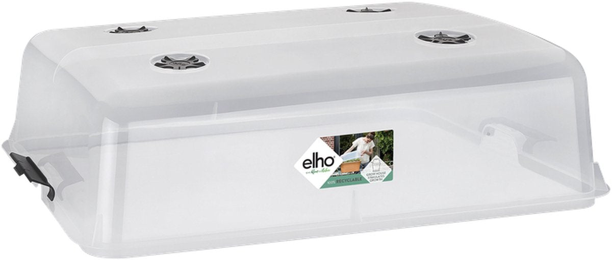 Elho green basics kweekhuis xxl 75 - accessoires voor buitenkweken en oogstenaccessoires - ø 74.8 x h 22.3 cm - transparant