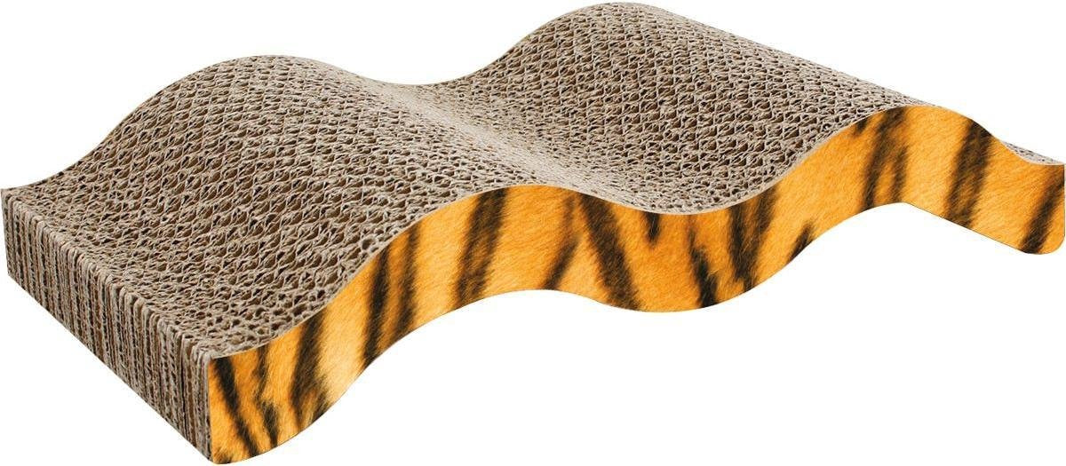 Flamingo Kratzpappe Mawimbi – Braun Rose Schwarz – 40,5 x 20 x 7,5 cm – kompaktes und stilvolles Kratzspielzeug für Katzen