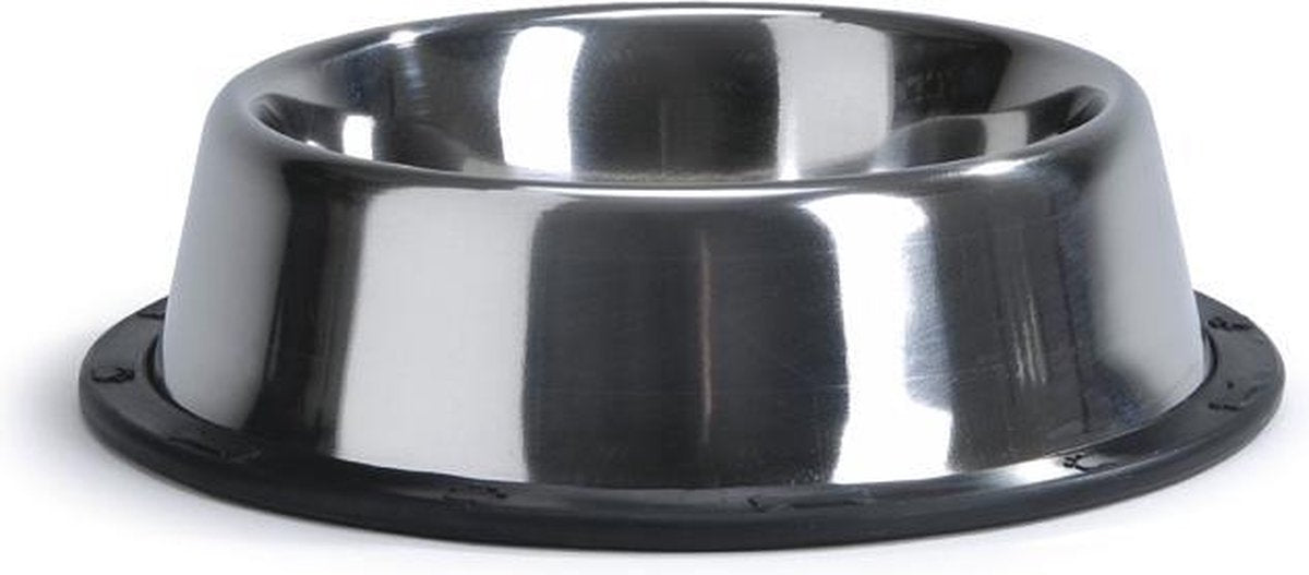 Beeztees steeldish - hondenvoerbak - antislip - 0,7l