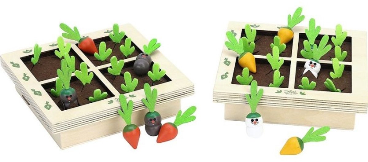 Vilac Holzbrettspiel Garten Gemüse Maulwürfe Lernspiel 2 Spieler.