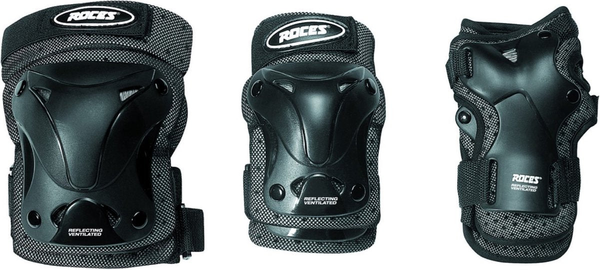 Roces – belüfteter Schlittschuhschutz 3er-Pack – Kinderschutz – Schwarz – Größe M